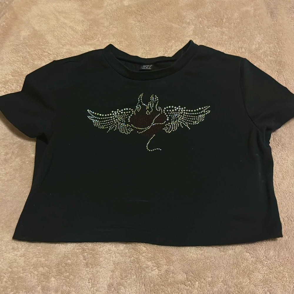black y2k baby tee